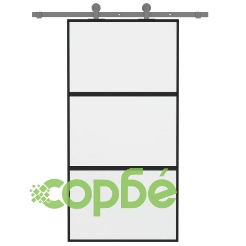 Плъзгаща се врата черна 102,5x205 см закалено стъкло и алуминий ➤ топ цена ➤ sorbe.bg