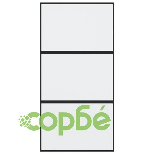 Плъзгаща се врата черна 102,5x205 см закалено стъкло и алуминий ➤ топ цена ➤ sorbe.bg