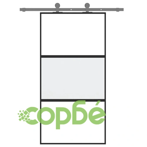 Плъзгаща се врата черна 102,5x205 см закалено стъкло и алуминий ➤ топ цена ➤ sorbe.bg