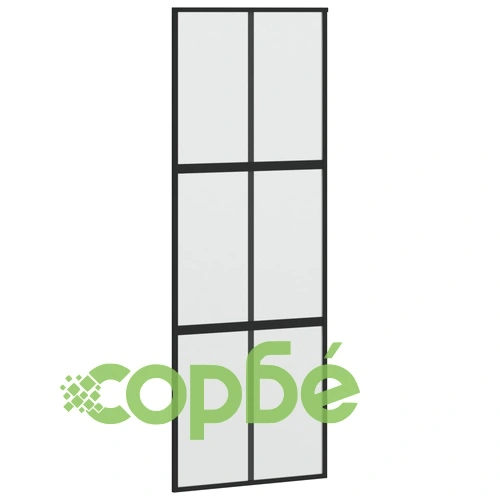 Плъзгаща се врата, черна, 76x205 см, закалено стъкло и алуминий ➤ топ цена ➤ sorbe.bg