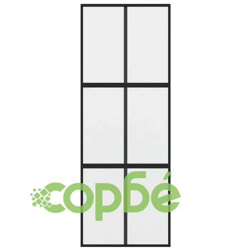 Плъзгаща се врата, черна, 76x205 см, закалено стъкло и алуминий ➤ топ цена ➤ sorbe.bg