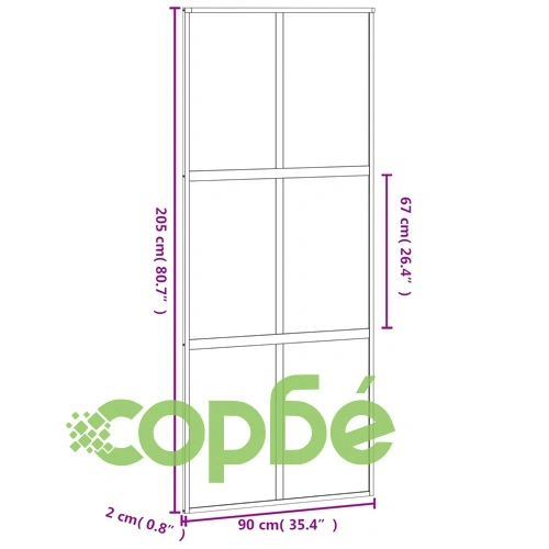 Плъзгаща се врата, черна, 90x205 см, закалено стъкло и алуминий ➤ топ цена ➤ sorbe.bg