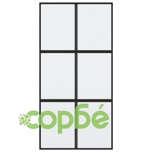 Плъзгаща се врата черна 102,5x205 см закалено стъкло и алуминий ➤ топ цена ➤ sorbe.bg