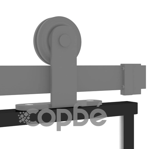 Плъзгаща се врата черна 102,5x205 см закалено стъкло и алуминий ➤ топ цена ➤ sorbe.bg