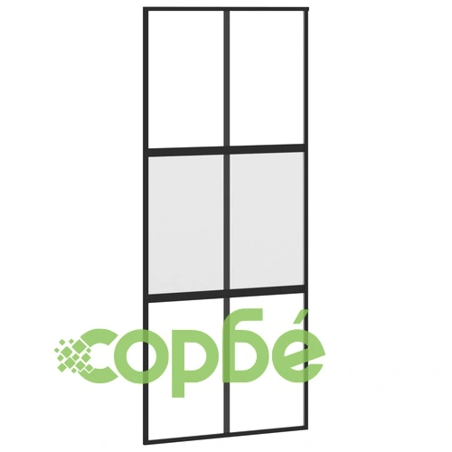 Плъзгаща се врата, черна, 90x205 см, закалено стъкло и алуминий ➤ топ цена ➤ sorbe.bg