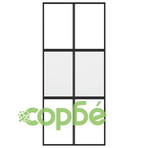 Плъзгаща се врата, черна, 90x205 см, закалено стъкло и алуминий ➤ топ цена ➤ sorbe.bg