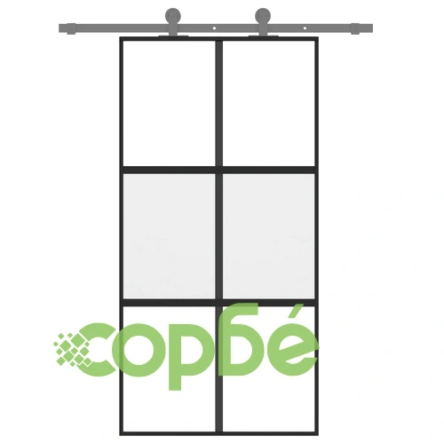 Плъзгаща се врата черна 102,5x205 см закалено стъкло и алуминий ➤ топ цена ➤ sorbe.bg