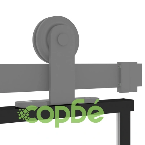 Плъзгаща се врата черна 102,5x205 см закалено стъкло и алуминий ➤ топ цена ➤ sorbe.bg