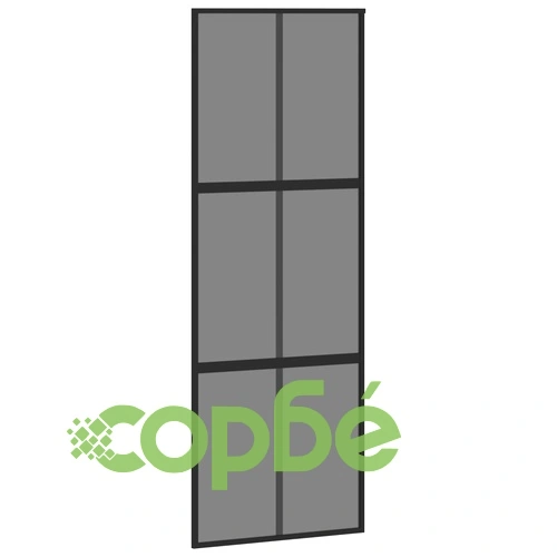 Плъзгаща се врата, черна, 76x205 см, закалено стъкло и алуминий ➤ топ цена ➤ sorbe.bg