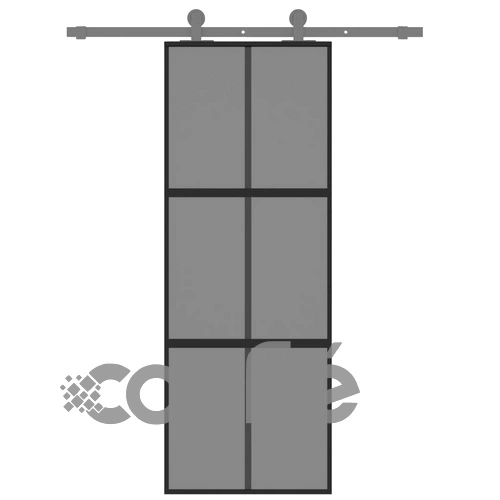 Плъзгаща се врата, черна, 76x205 см, закалено стъкло и алуминий ➤ топ цена ➤ sorbe.bg