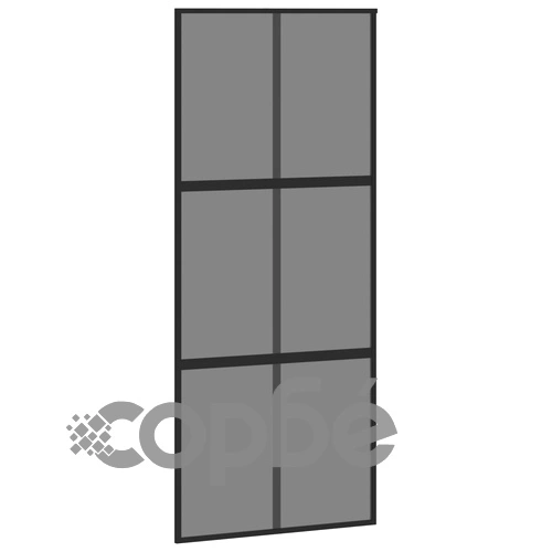 Плъзгаща се врата, черна, 90x205 см, закалено стъкло и алуминий ➤ топ цена ➤ sorbe.bg