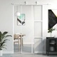 Плъзгаща се врата, бяла, 90x205 см, закалено стъкло и алуминий
