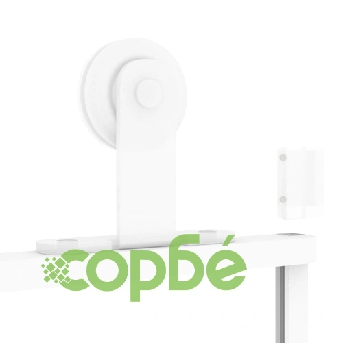 Плъзгаща се врата бяла 102,5x205 см закалено стъкло и алуминий ➤ топ цена ➤ sorbe.bg