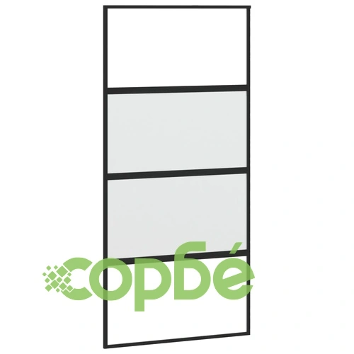 Плъзгаща се врата черна 102,5x205 см закалено стъкло и алуминий ➤ топ цена ➤ sorbe.bg