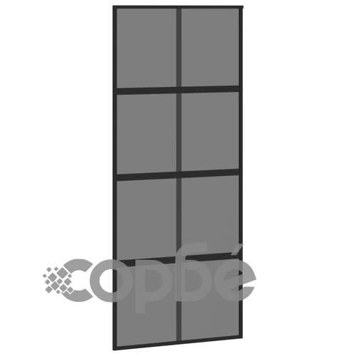 Плъзгаща се врата, черна, 90x205 см, закалено стъкло и алуминий ➤ топ цена ➤ sorbe.bg