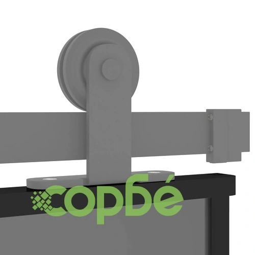 Плъзгаща се врата черна 102,5x205 см закалено стъкло и алуминий ➤ топ цена ➤ sorbe.bg