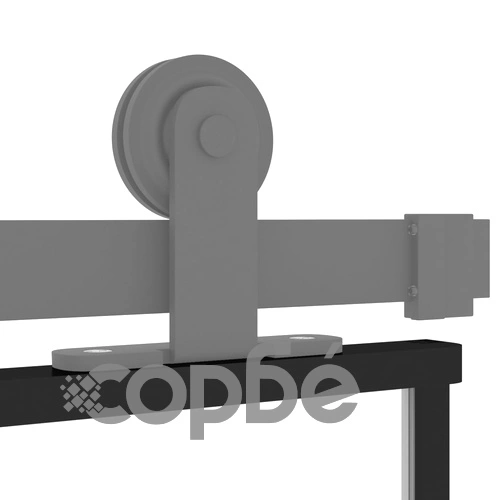 Плъзгаща се врата, черна, 76x205 см, закалено стъкло и алуминий ➤ топ цена ➤ sorbe.bg