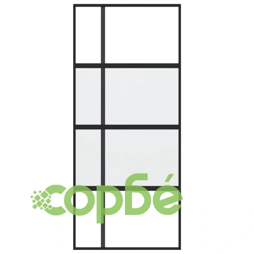 Плъзгаща се врата, черна, 90x205 см, закалено стъкло и алуминий ➤ топ цена ➤ sorbe.bg