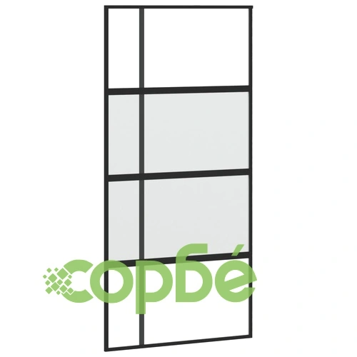 Плъзгаща се врата черна 102,5x205 см закалено стъкло и алуминий ➤ топ цена ➤ sorbe.bg