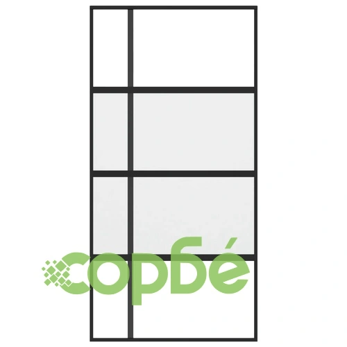 Плъзгаща се врата черна 102,5x205 см закалено стъкло и алуминий ➤ топ цена ➤ sorbe.bg