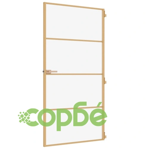 Интериорна врата злато 102,5x201,5 см закалено стъкло алуминий ➤ топ цена ➤ sorbe.bg