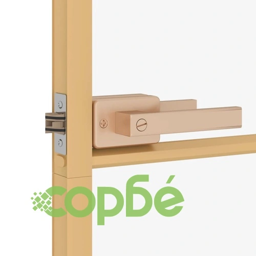 Интериорна врата злато 102,5x201,5 см закалено стъкло алуминий ➤ топ цена ➤ sorbe.bg