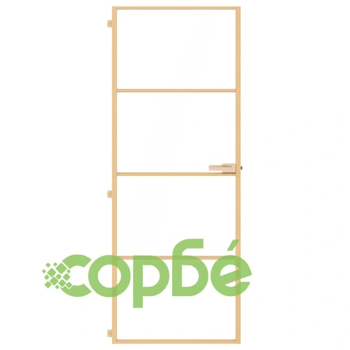 Интериорна врата златиста 76x201,5 см закалено стъкло алуминий ➤ топ цена ➤ sorbe.bg