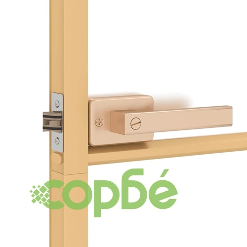 Интериорна врата златиста 76x201,5 см закалено стъкло алуминий ➤ топ цена ➤ sorbe.bg