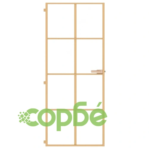 Интериорна врата златиста 83x201,5 см закалено стъкло, алуминий ➤ топ цена ➤ sorbe.bg