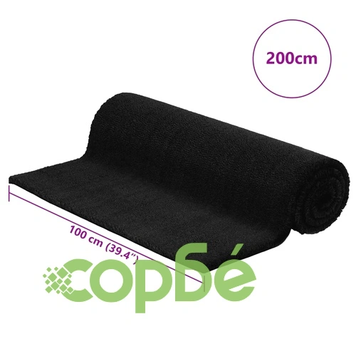 Изтривалка за врата черна 100x200 см тъфтинг кокосови влакна ➤ топ цена ➤ sorbe.bg