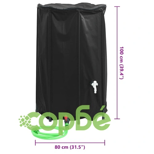 Резервоар за вода с кран, сгъваем, 500 л, PVC ➤ топ цена ➤ sorbe.bg