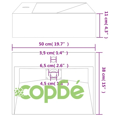 Мивка, 50x38x11 см, минерална/мраморна отливка, черен мат ➤ топ цена ➤ sorbe.bg