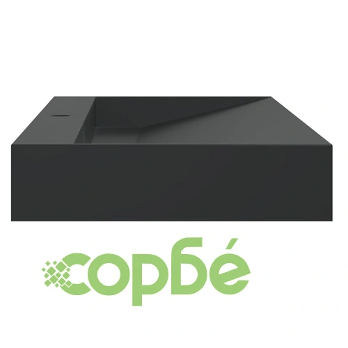 Мивка, 120x46x11 см, минерална/мраморна отливка, черен мат ➤ топ цена ➤ sorbe.bg