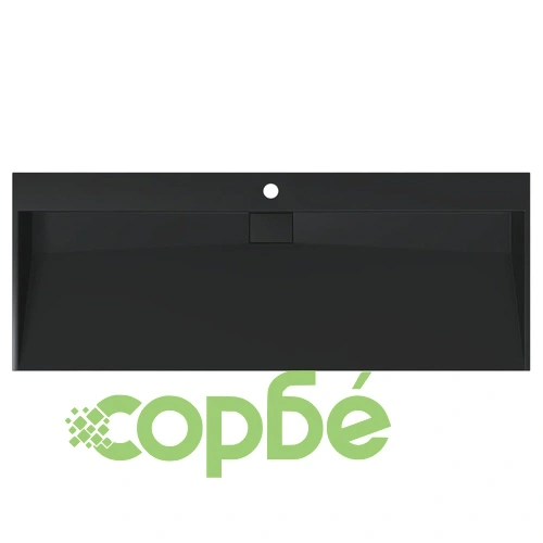 Мивка, 120x46x11 см, минерална/мраморна отливка, черен мат ➤ топ цена ➤ sorbe.bg