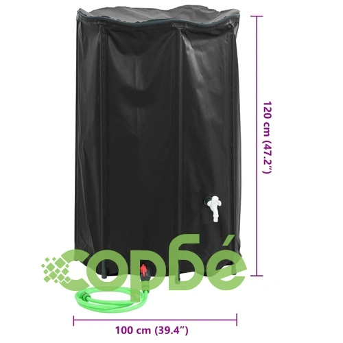 Резервоар за вода с кран, сгъваем, 1000 л, PVC ➤ топ цена ➤ sorbe.bg