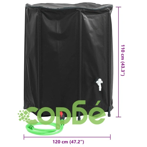 Резервоар за вода с кран, сгъваем, 1250 л, PVC ➤ топ цена ➤ sorbe.bg