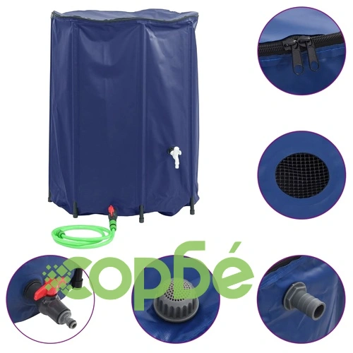 Резервоар за вода с кран, сгъваем, 1350 л, PVC ➤ топ цена ➤ sorbe.bg