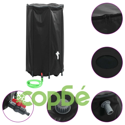 Резервоар за вода с кран, сгъваем, 380 л, PVC ➤ топ цена ➤ sorbe.bg