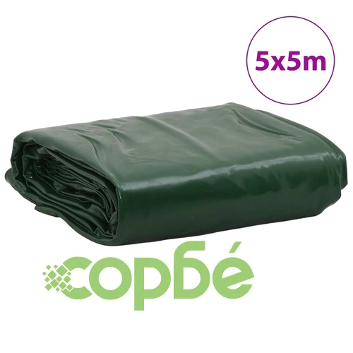 Брезент зелен 5x5 м 650 г/м² ➤ топ цена ➤ sorbe.bg
