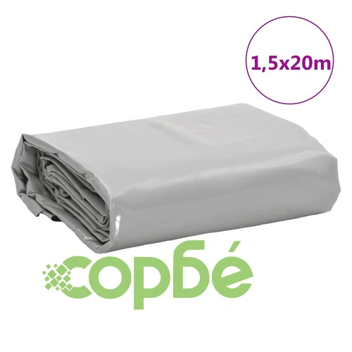 Брезент сив 1,5x20 м 650 г/м² ➤ топ цена ➤ sorbe.bg