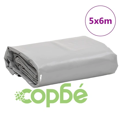 Брезент сив 5x6 м 650 г/м² ➤ топ цена ➤ sorbe.bg