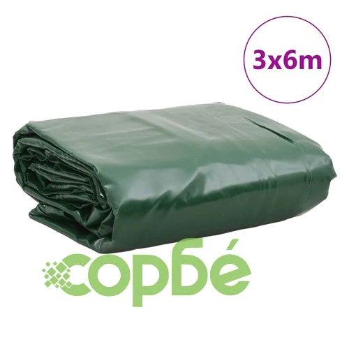Брезент зелен 3x6 м 650 г/м² ➤ топ цена ➤ sorbe.bg