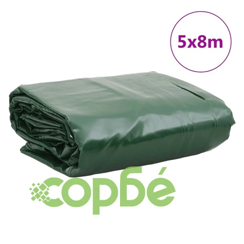 Брезент зелен 5x8 м 650 г/м² ➤ топ цена ➤ sorbe.bg