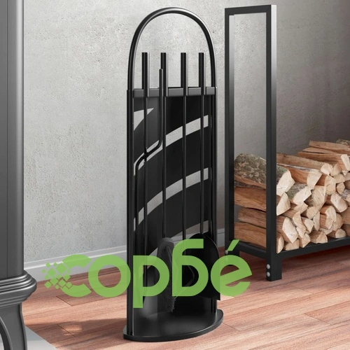 Комплект инструменти за камина от 5 части 23x15x66 см стомана ➤ топ цена ➤ sorbe.bg