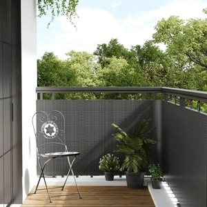 Балконски параван, антрацит, 600x80 см, полиратан