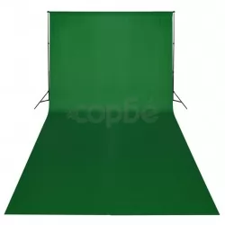 Студиен комплект: зелен фон 600 х 300 см и светлини 
