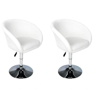 Луксозни бар столове, бели - 2 броя
