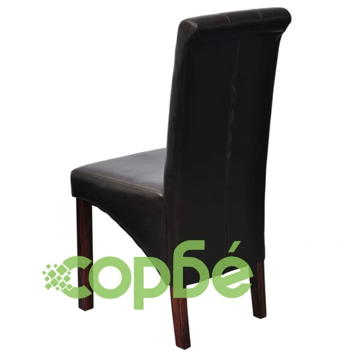 Трапезни столове, 4 бр, кафяви, изкуствена кожа ➤ топ цена ➤ sorbe.bg