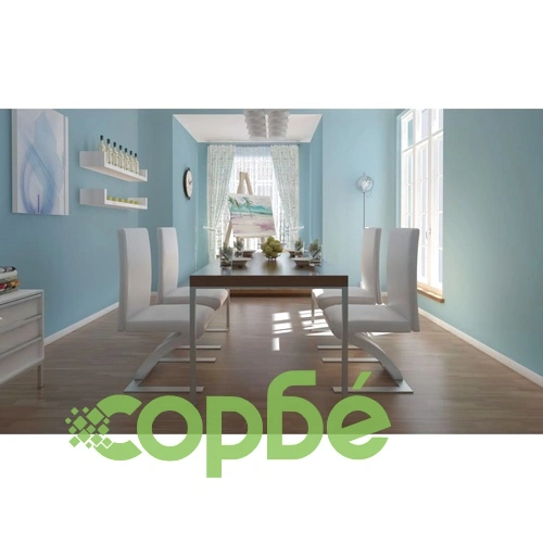 Трапезни столове, 4 бр, бели, изкуствена кожа ➤ топ цена ➤ sorbe.bg