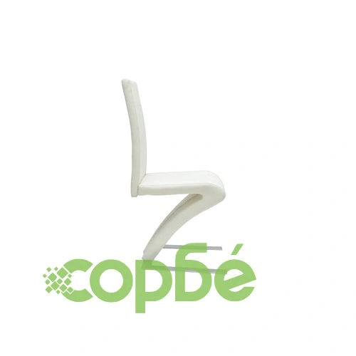 Трапезни столове, 4 бр, бели, изкуствена кожа ➤ топ цена ➤ sorbe.bg